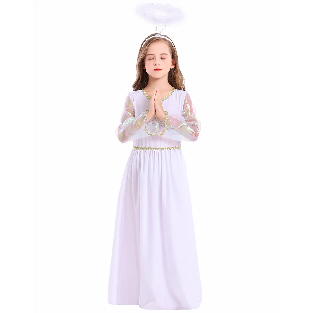 Costume da angelo per bambini, abbigliamento da spettacolo per Halloween, costume da fata T Princ Dr-Up per bambini, stagione primaverile