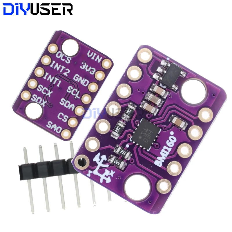 DIYUSER BMI160 GY-BMI160 6DOF 6-axis Rate Gyro Gravity Accelerometer Sensor Module IIC I2C SPI Communication Protocol 3-5V