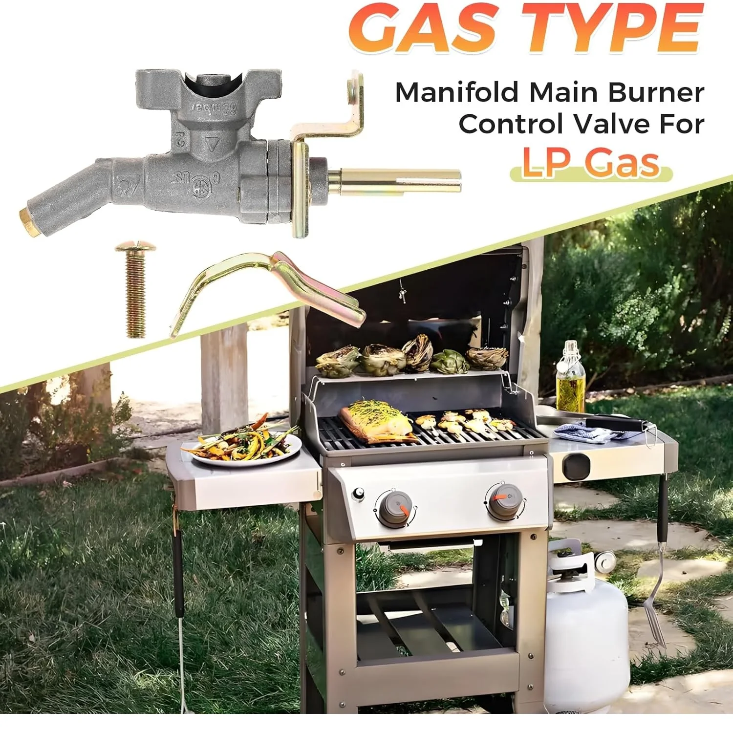 Manifold Main Burner Control Valve for Weber Spirit(2013-Current) Spirit II E-210 E-310 E-315 E-320 LP/Natural Gas Propane Grill