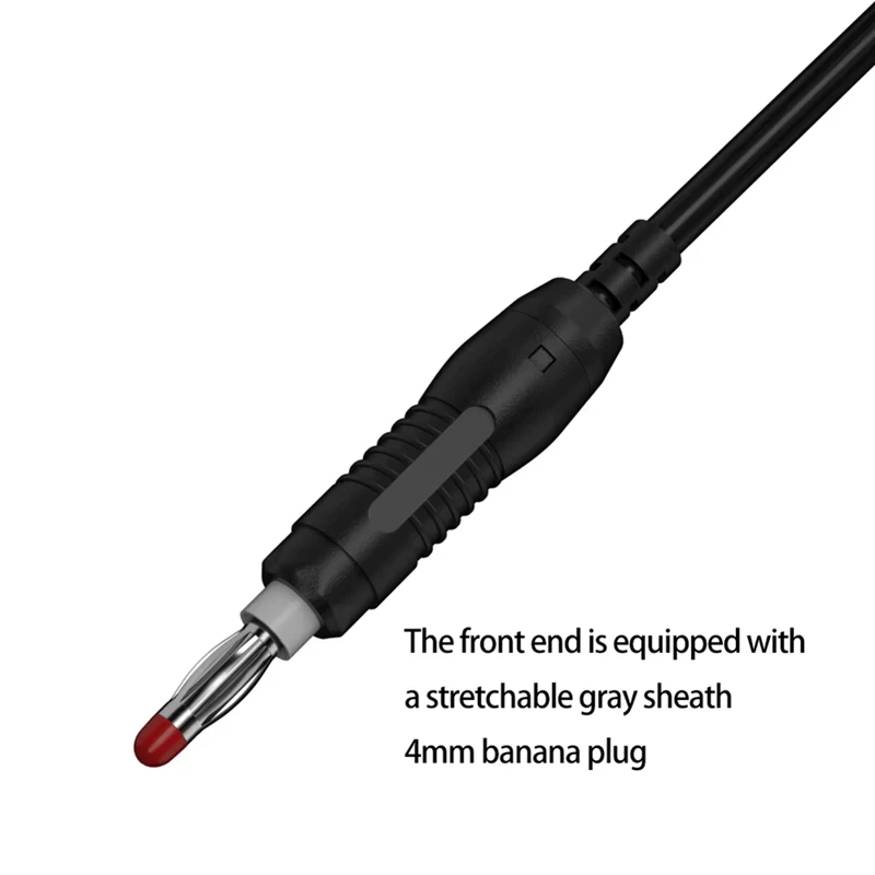 2 ชิ้น 4 มิลลิเมตร Retractable ความปลอดภัยกล้วยปลั๊กกล้วยปลั๊ก 1 เมตรทองแดงชุบนิกเกิลกล้วยปลั๊ก J.70019 ทดสอบสีแดงสีดํา