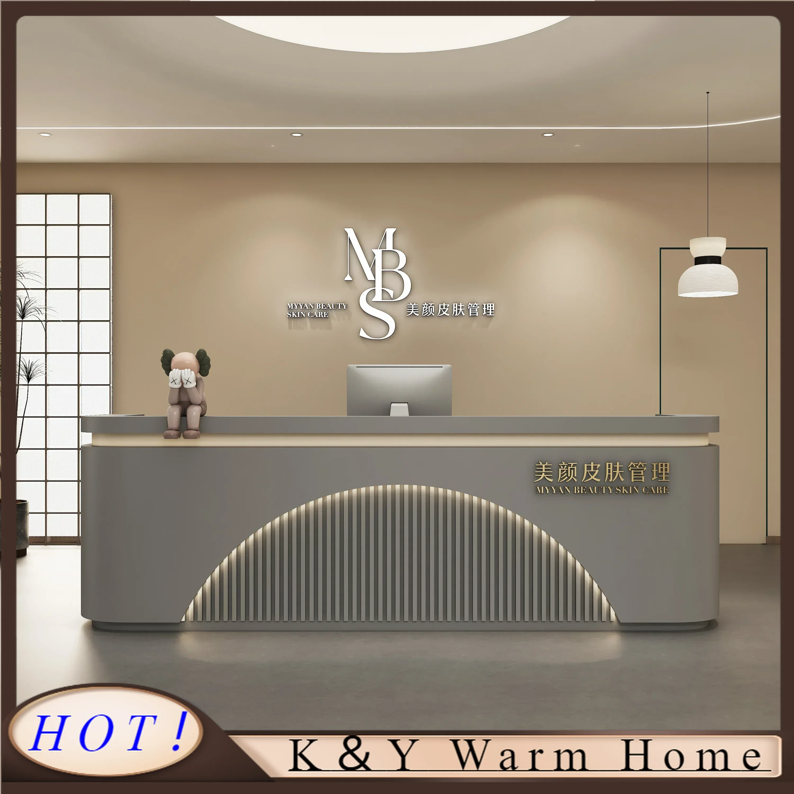 

Restaurant Reception Desk Stand Supermarket Advisory Checkout Front Desk Customizable Theke Rezeption Reception Furniture