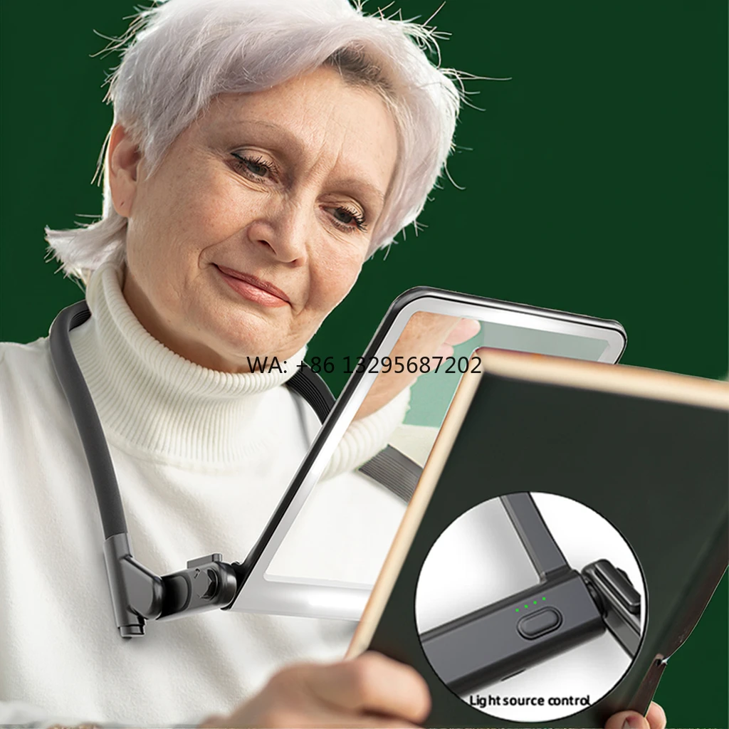 

Factory Outlet 3X Reading Free Magnifier With Neck Full Page Magnifier Reading 40 LED Light Flexible Gooseneck Magnifier