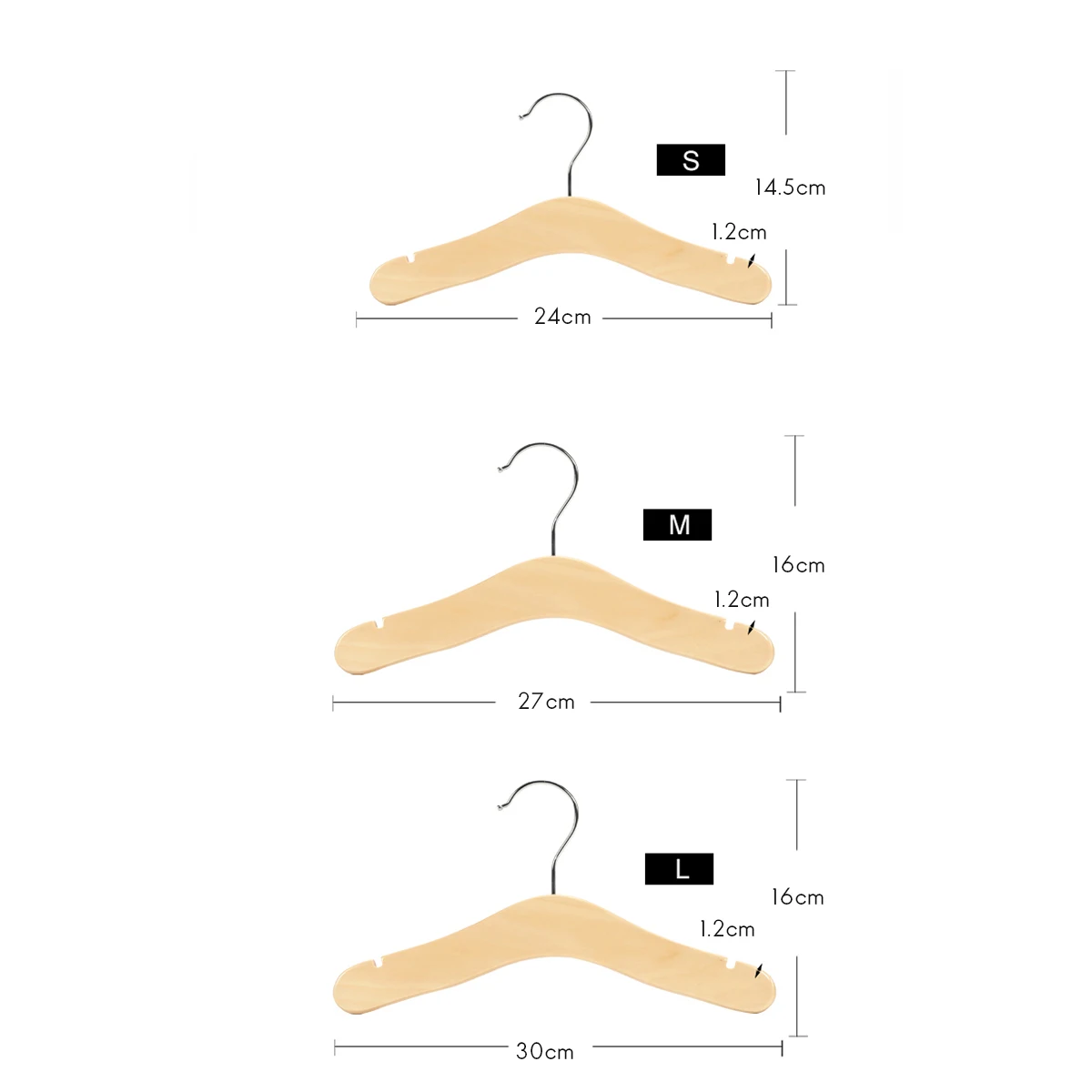 Wooden Baby Hangers,Kids Hangers,Notched Shoulder Design for Children Clothes,Decoration Hanger,10 Pack,Small