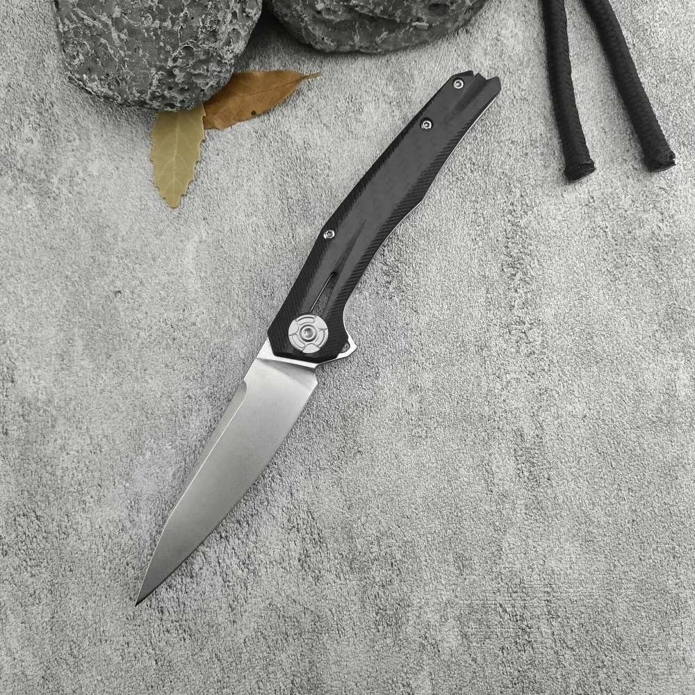 

New 0707 Outdoor Folding Knife D2 Blade Carbon Fiber Handle Multifunction Portable Pocket Knife EDC Camping & Hunting Tools