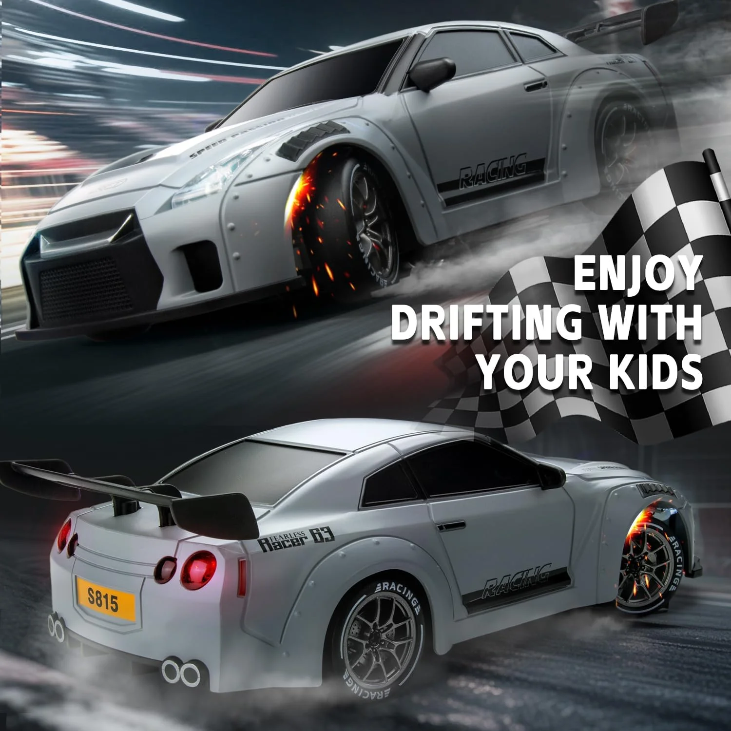 High Speed 4 Wheel Drive Drift RC Cars 2.4Ghz Stable Signal Cool LED Waterproof Offroad Stunt Vehicle Festival Gift For Children