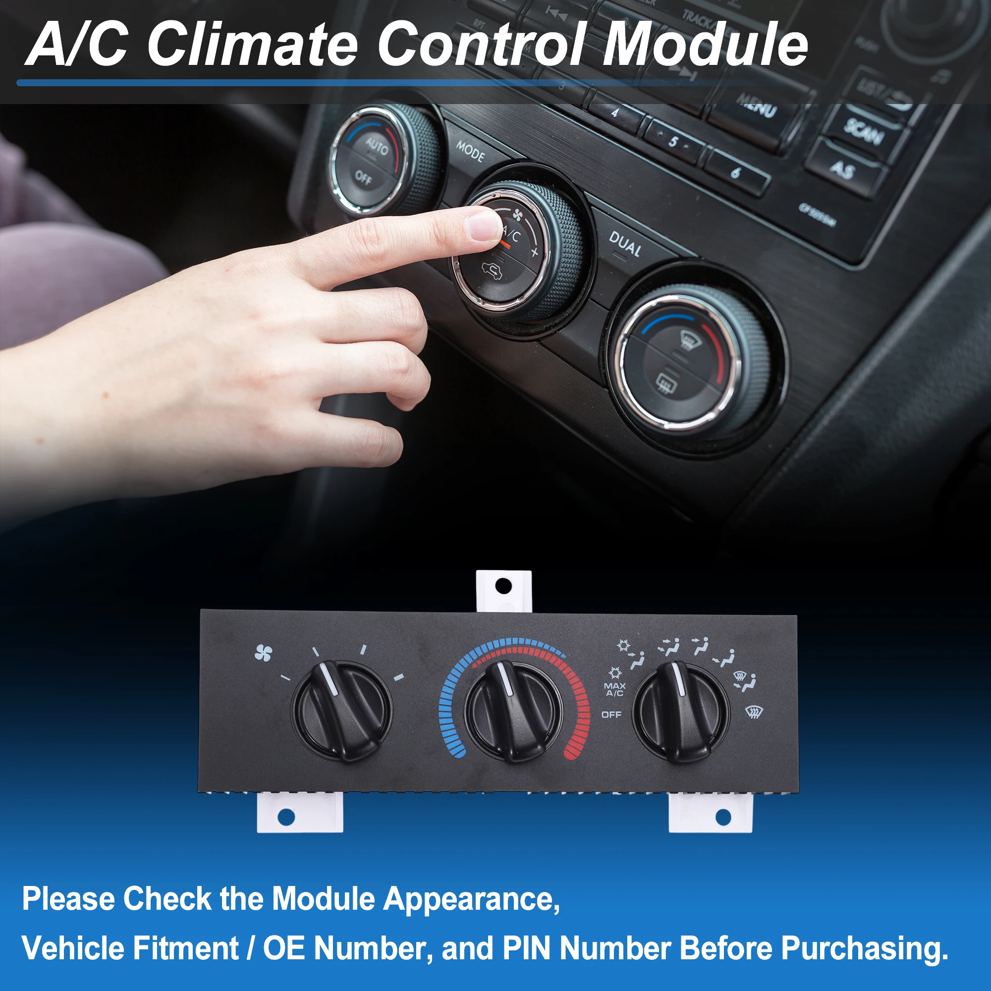Motoforti A/C Heater Climate Control Switch Module Panel for Ram 1500 2500 No.55055459AF