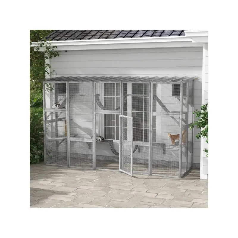 Outdoor Cat Enclosure for Safe Play - Large, Portable, Waterproof, Anti-UV, Easy Assembly