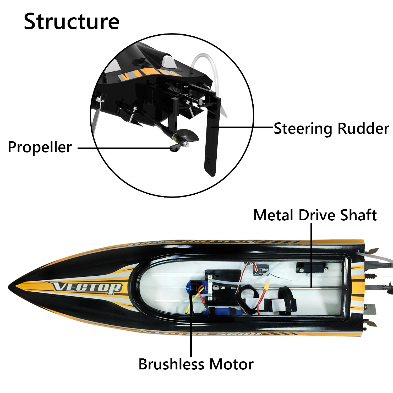 798-4High End Racing 60km/h Professional Remote-controlled Boat Electric Model Brushless Dual Motor Water-cooled High-speed Boat