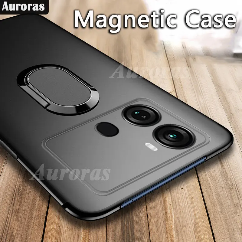 Auroras For Itel P40 Case Ultra-Thin Matte Soft Silicone With Magnetic Attraction Ring Shell For Itel P40 Shockproof Back Cover