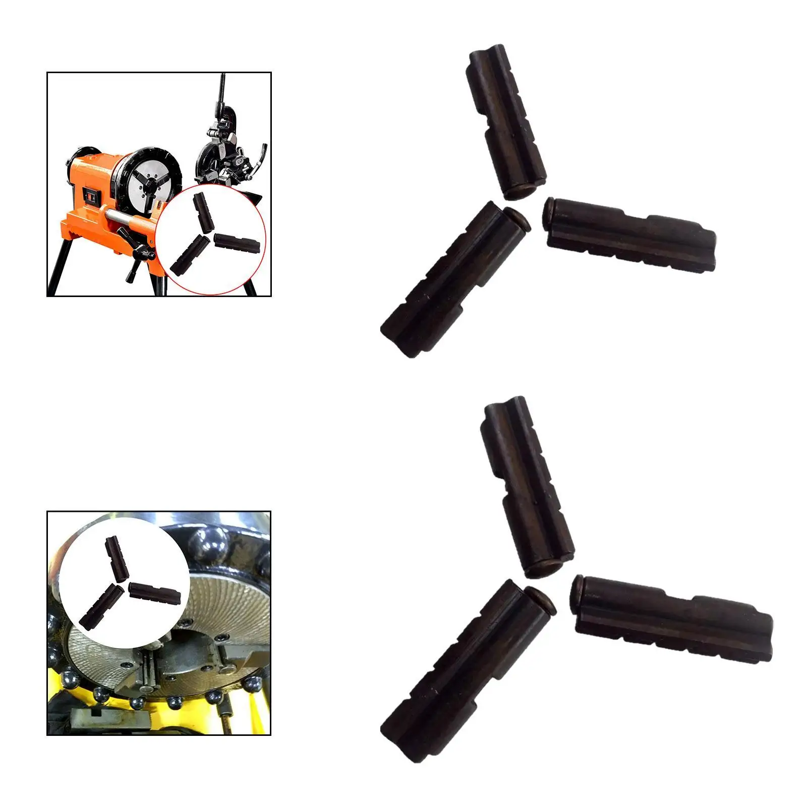 3Pcs Threading Machine Claw Tips Professional Industrial Application Black