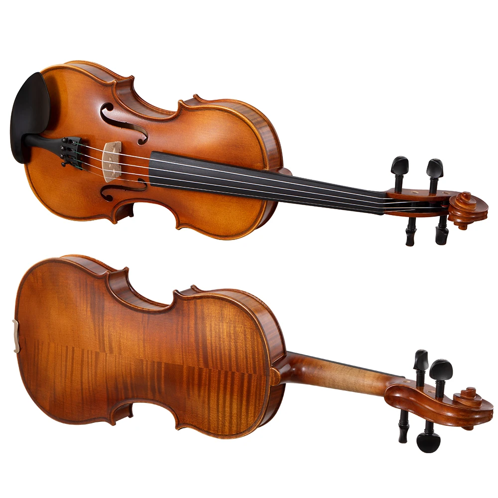 Handmade Professional Violin 4/4 3/4 1/2 1/4 violin violin Bow Case Tuner fiddler Nature Flamed Maple European spruce wood parts