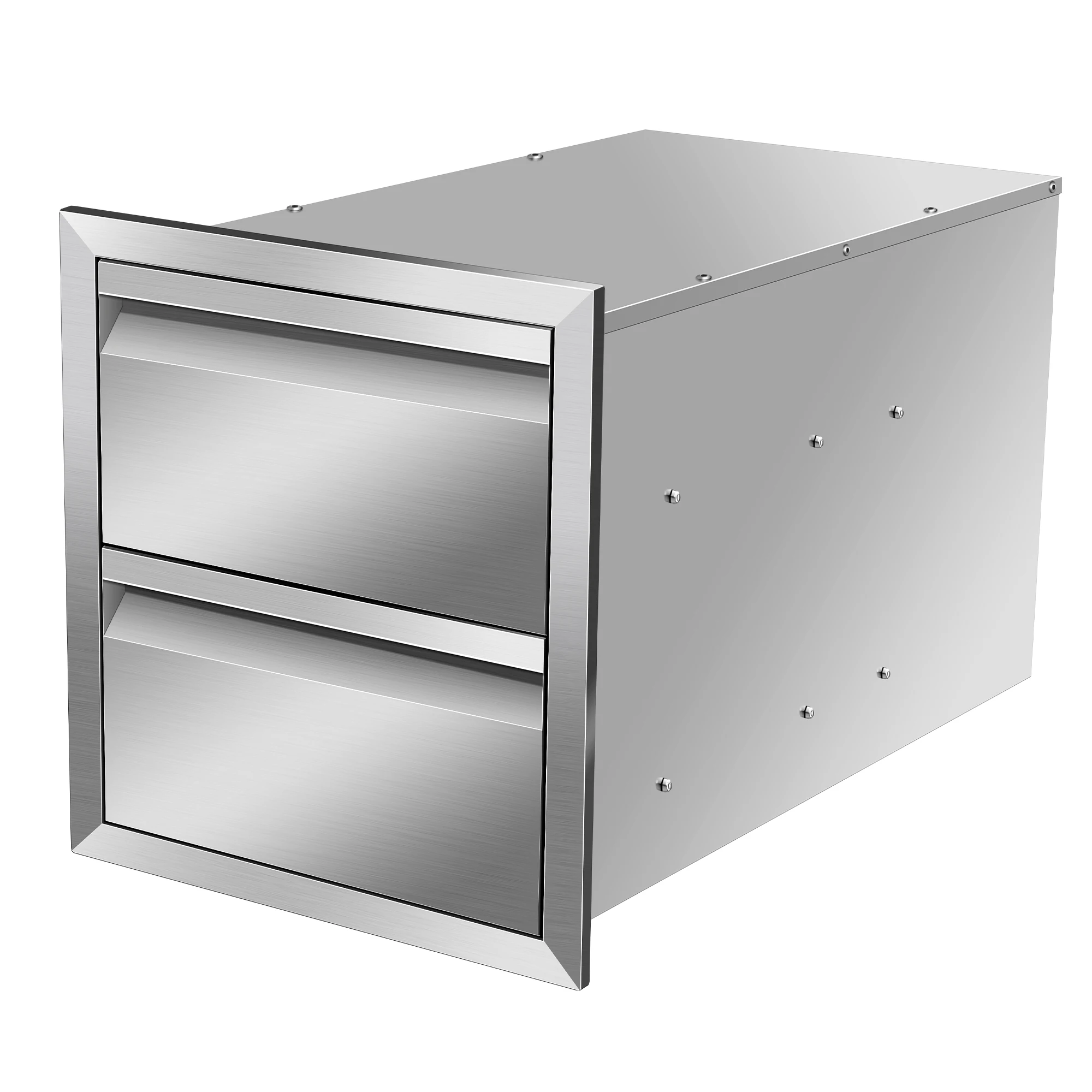 BBQ outdoor kitchen cabinet stainless steel double storage drawer