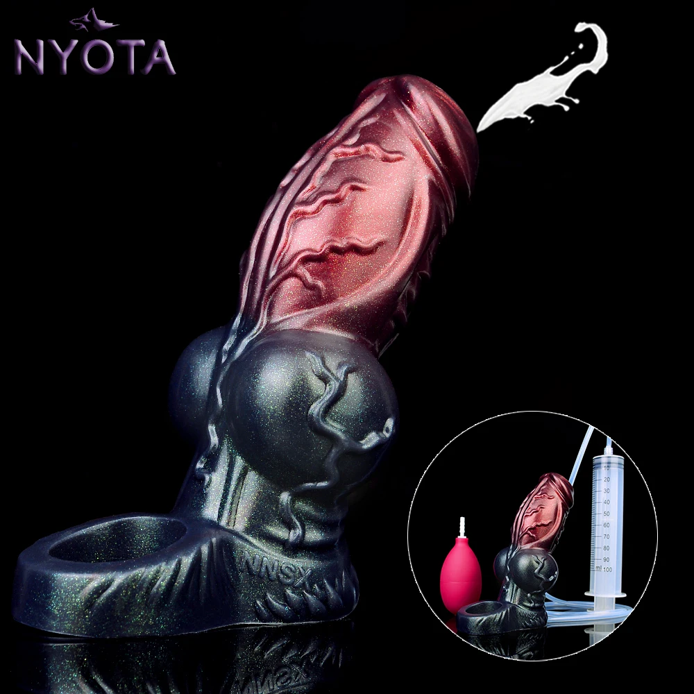 

NYOTA Huge Dog Knot Penis Sleeve Dick Enlargement Soft Cock Sheath Cover Male Delay Ejaculation Ring Sex Toys For Men Couples