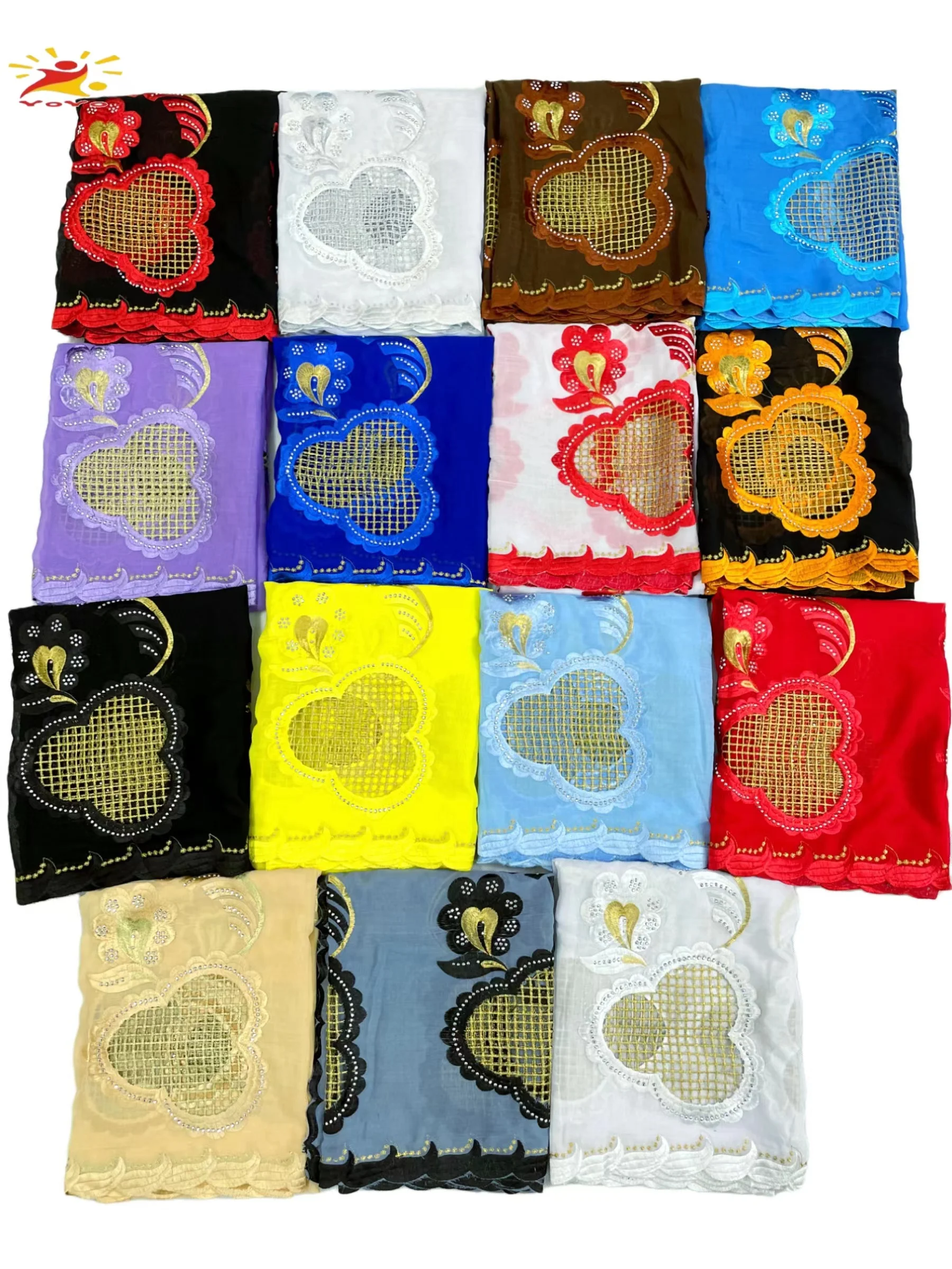 2022African Dubai Cotton Pashmina Pray Instant Hijab Women Scarf African Muslim Shawl Wrap Ramadan Cotton Embroidered Turbans