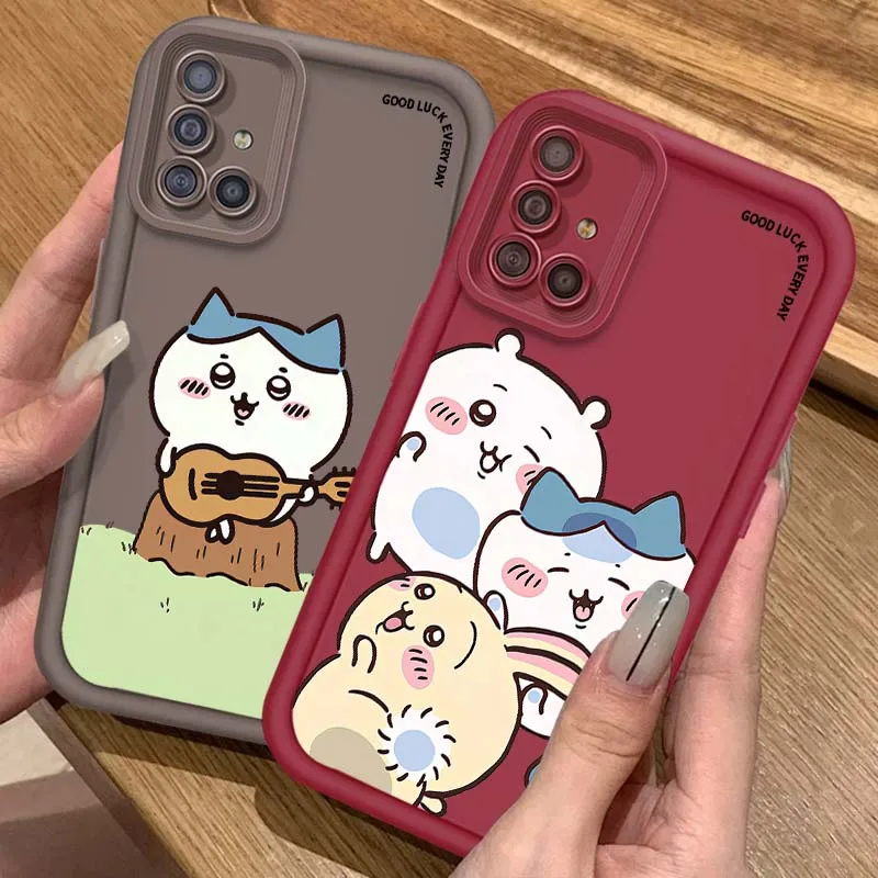 

C-Chiikawa U-Usagi Cute Phone Case For Samsung A71 A52 A51 A34 A33 A22 A16 A15 A13 A04 A06 Note 20 Ultra 5G Eye Ladder