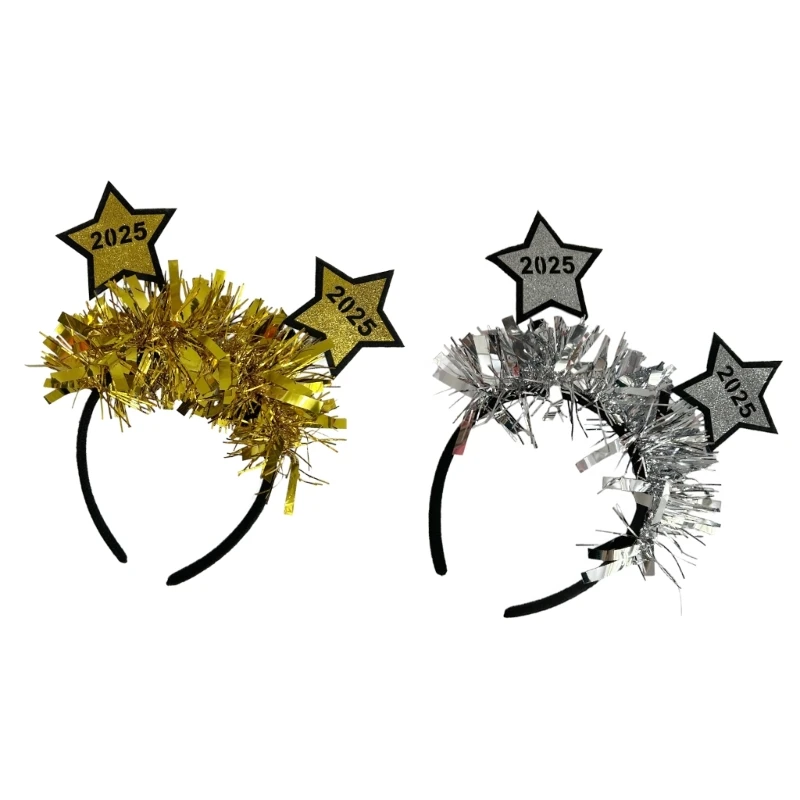 2025 Tinsel Headband Party Costume Tinsel Party Karaoke Punk Photo Props Cool Party Glitter Hair Hoop Nightclub