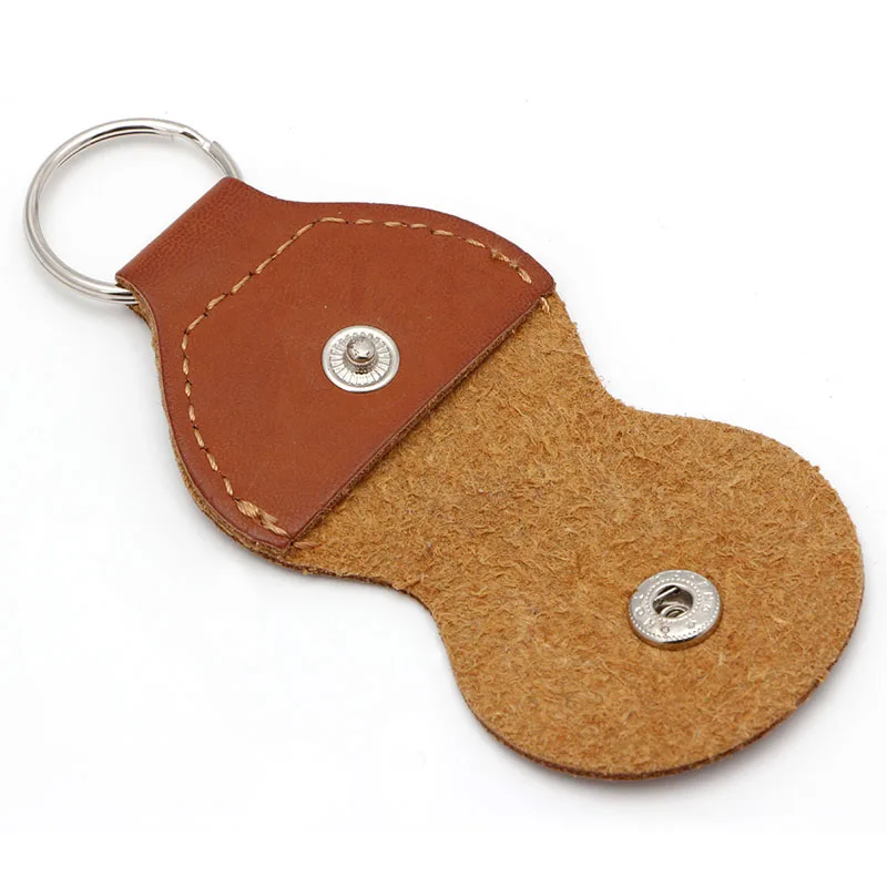 1Pc Brown Faux Leather Guitar Picks Bag Holder Container Keychain Dropshipping