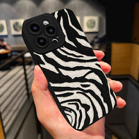 Fashion Black White Zebra Stripe Shockproof Case For iPhone 11 13 12 14 15 16 Pro Max Plus Silicone Back Cover Phone Accessories