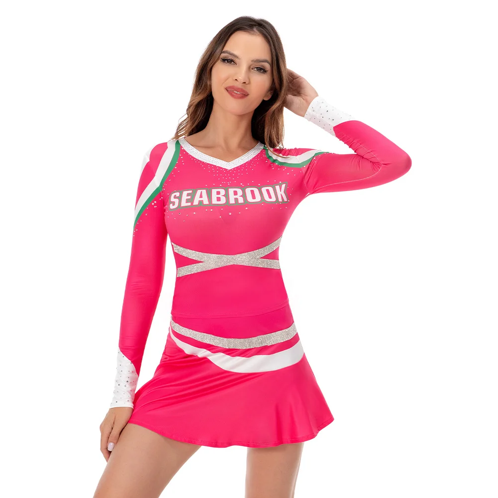 Addison Cheerleader Tops Skirt Zombies 3 Cosplay Costume Women Halloween Carnival Outfit For Disguise Female Ladies Role Play