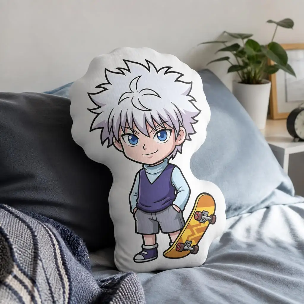 Chibi Lightning HXH Killua Zoldyck Anime Plush Pillow Cushion Irregular Stuffed Throw Pillow Home Decor Gift Sofa Bed Couch