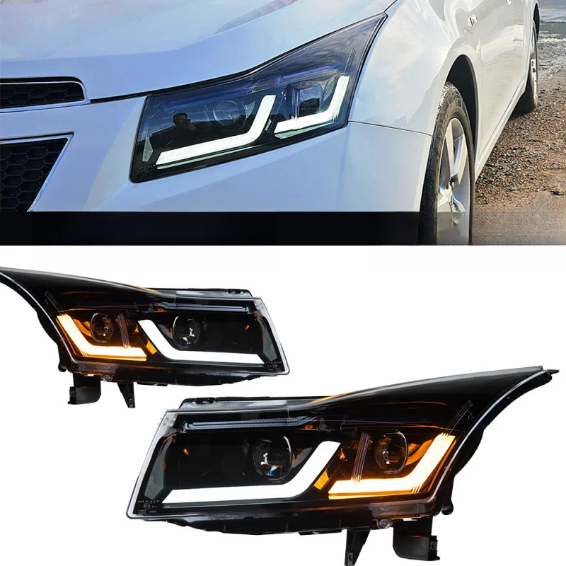 

Фара в сборе для Chevrolet Cruze 2009-2014, модифицированная под BMW 5 серии, со светодиодными ДХО и указателями поворота