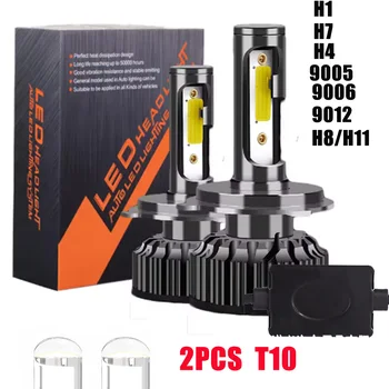 자동차 헤드라이트, H4 터보, 72w, H7 LED 조명, H11 LED 전구, H8, H9, 9005, HB3, 9006, HB4, 6000K, 자동 안개등, 12V, 2 개, 20000LM