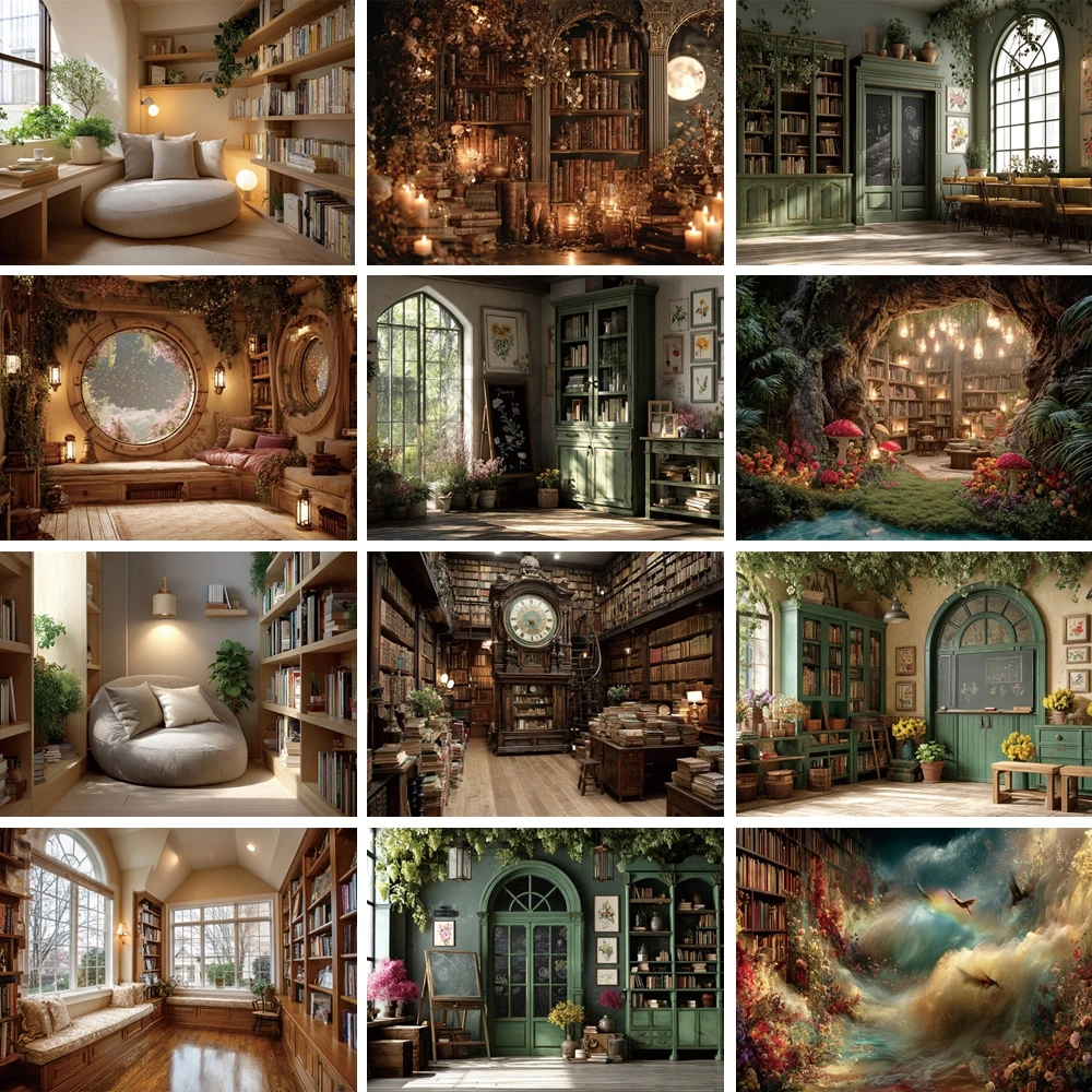 

MOON.QG Autumn Library Sunlit Trees Tree - Hollow Background Backdrop Kids Photozone Photography Accessories Portrait Photobooth