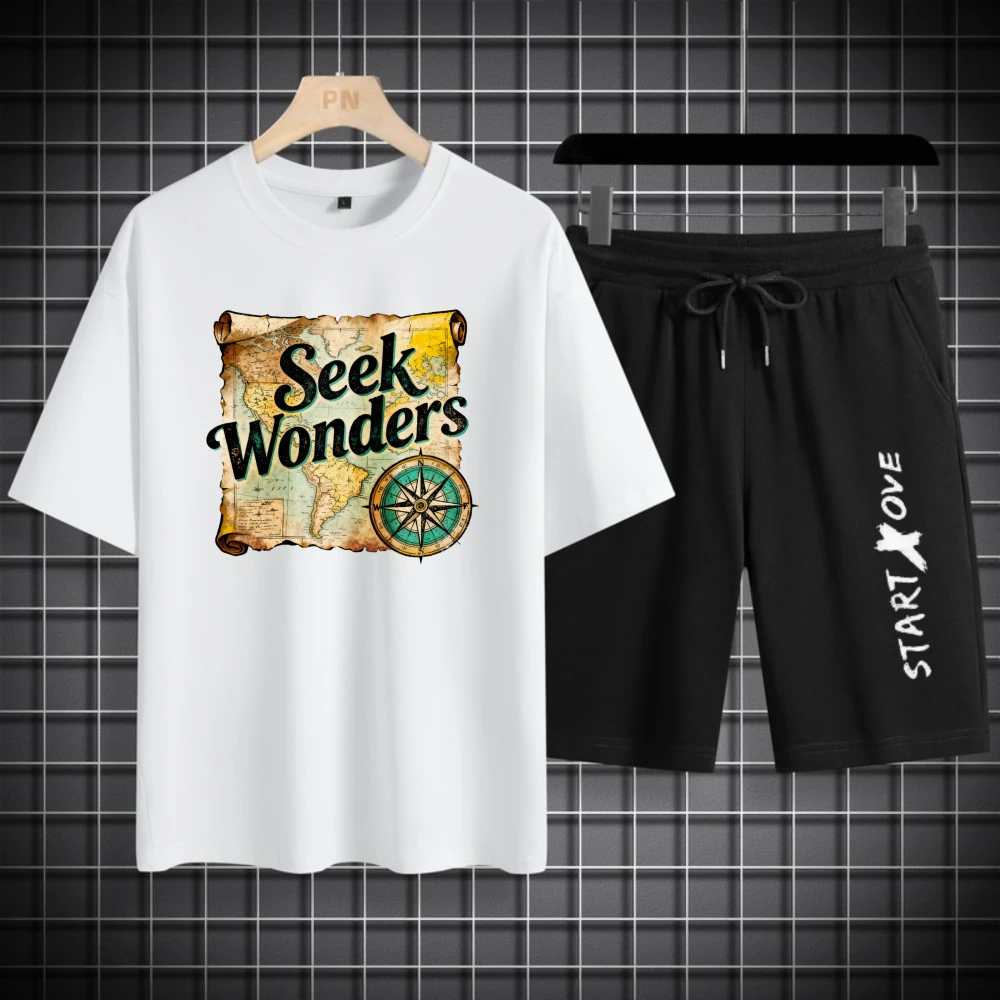 

Мужские футболки, комплекты футбольного костюма из полиэстера для мужчин, шорты с короткими рукавами, модные дышащие мужские костюмы, летние