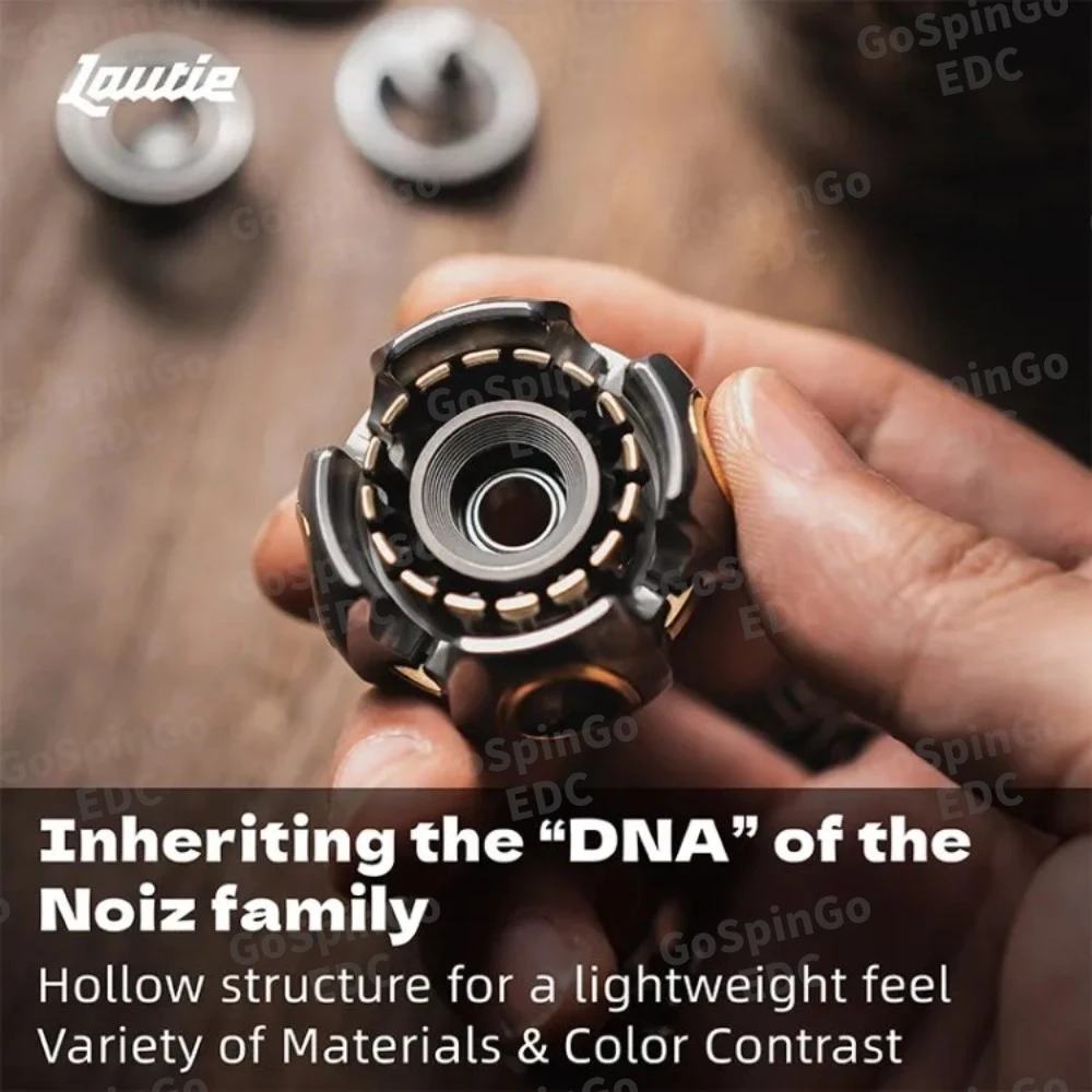 LAUTIE Noiz-O Fidget Spinner Noiz Series Family Armor Shell × ปุ่มรูปมงกุฎ × โครงสร้างเชื่อมต่อ ของเล่นบรรเทาความเครียด ไจโร