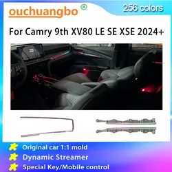 Ouchuangbo Ambient Light For Camry 9th XV80 LE SE XSE 2024+ L/RHD Backlight Dynamic Streamer Atmosphere mood Lamp 256 Colors