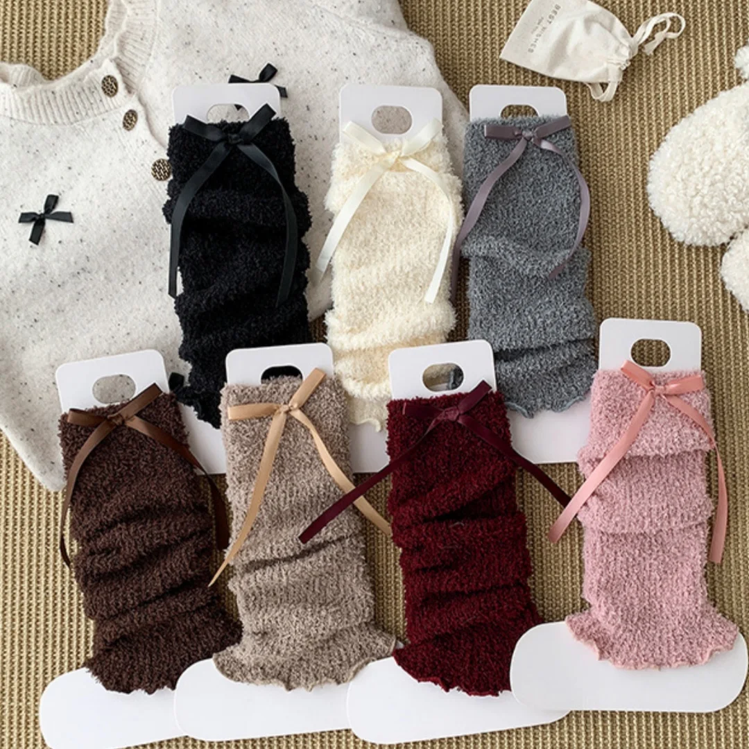 لوليتا الجوارب لينة أفخم تدفئة الساق طويلة العجل تدفئة مريحة الركبة عالية الساق الأكمام للأنشطة الخارجية موضة المنزل