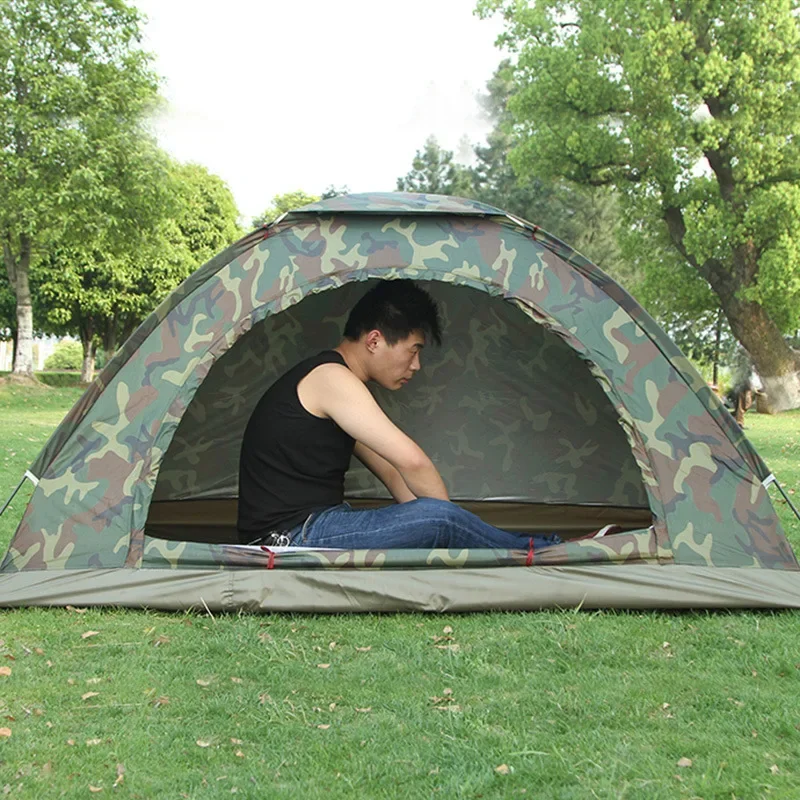 Tenda, 2 persone/3-4 persone, tenda semplice portatile per il tempo libero da spiaggia mimetica da campeggio all\'aperto