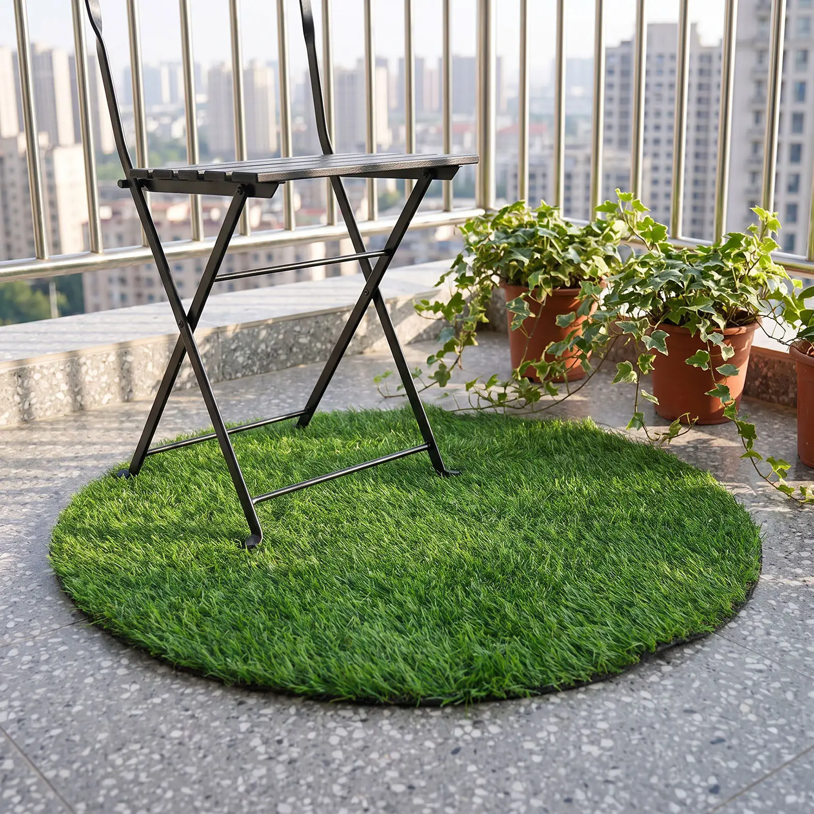 39 Inch Round Outdoor Artificial Turf Grass Mat for Dogs Kids Safe Low Maintenance Realistic Green Turf Rug Patio Garden Edging