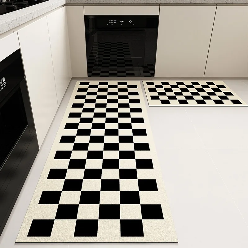 

Rug for Kitchen Floor Mat Long Plaid Carpet Water-absorbent Non-slip Foot Mats Home Decoration Modern Alfombra De Cocina 주방 카펫