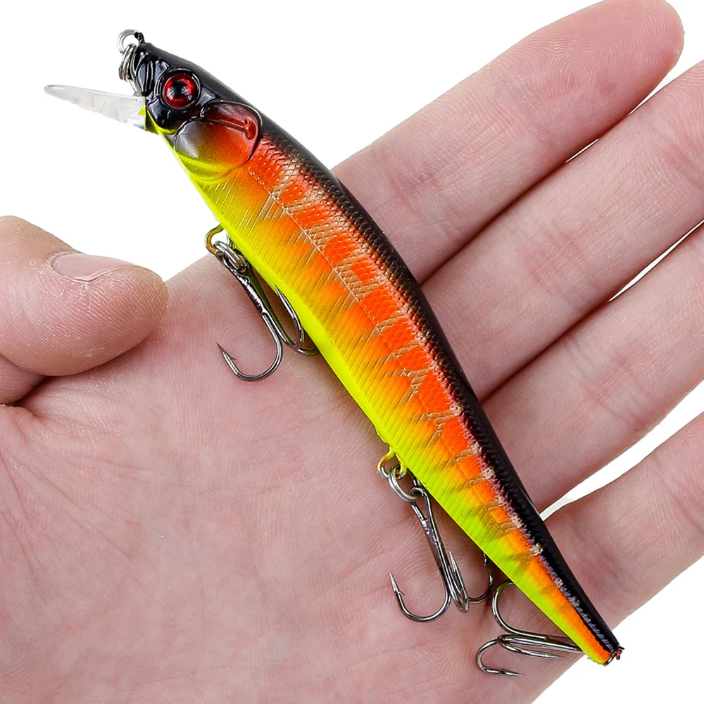 1Pcs Fishing Lure 115mm/14g Minnow Crankbait Wobblers 3D Eyes Perch Artificial Bait Pike Carp Bait Swim Bait Fishing Pesca