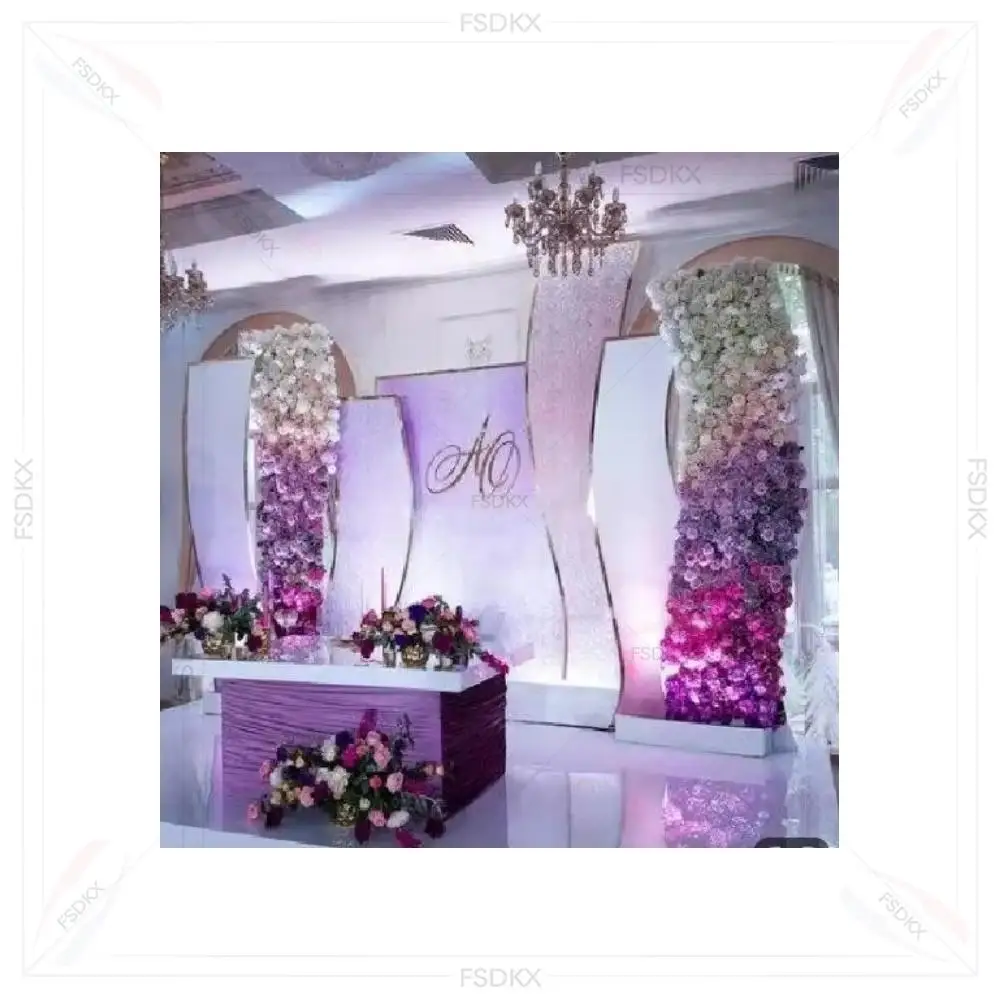 

Simple Design White Acrylic Backdrop for Wedding Event Decoration New Stage Background Carton Packed