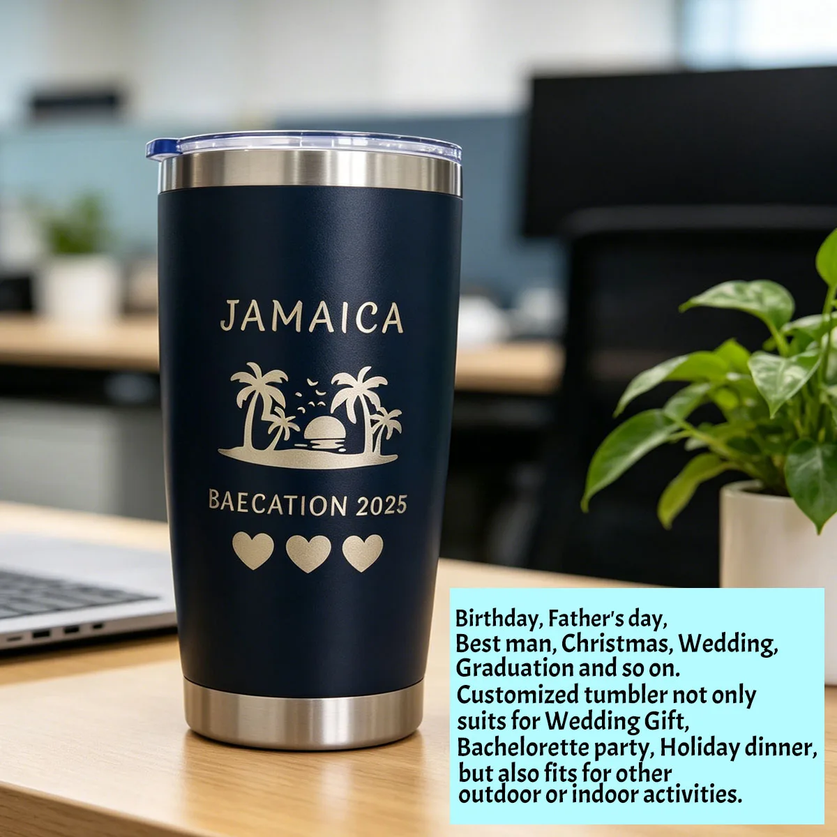 Personalisierter Becher mit Graviertem Namen - Individuelle Kaffeetasse 20 Unzen mit Deckel - Maßgeschneiderte Mitarbeiter-Anerkennungsgeschenke – Detail 6