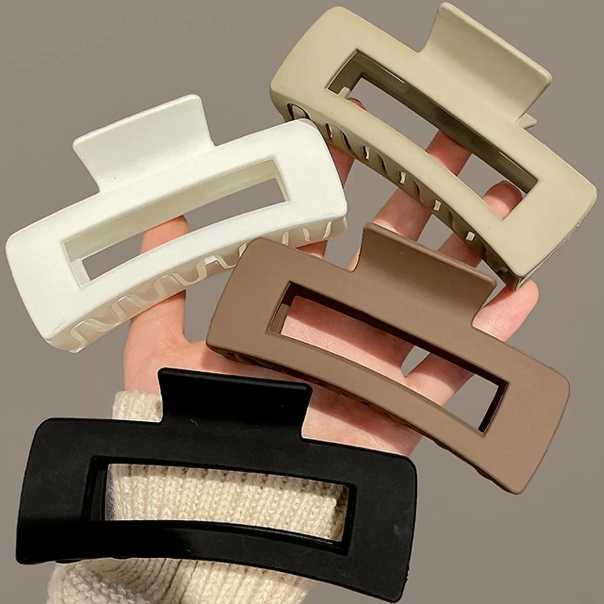 Koreanische solide Haarspangen, elegante Haarklammern, Krabben-Haarspangen für Damen und Mädchen, quadratische Kopfbedeckungen, Haar-Accessoires, Schmuck