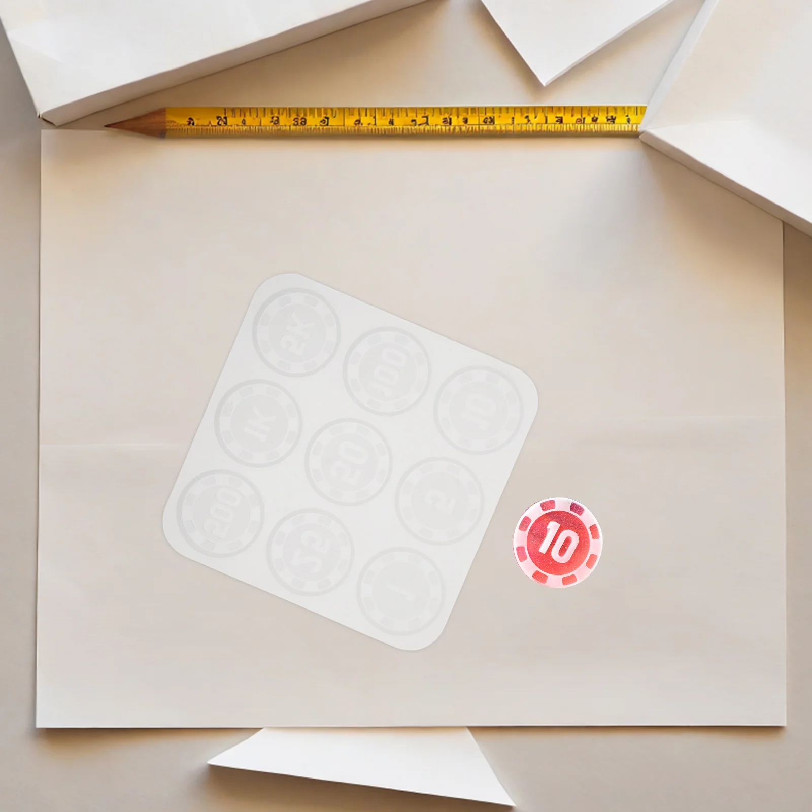 แม่พิมพ์ซิลิโคนสำหรับทำชิปโป๊กเกอร์ 3 ชิ้น ชุดทำชิปเรซิ่นอีพ็อกซี่แบบนำกลับมาใช้ใหม่ สำหรับงานฝีมือ DIY ตกแต่งงานเลี้ยงเกม ชิปของชำร่วยงานปาร์ตี้