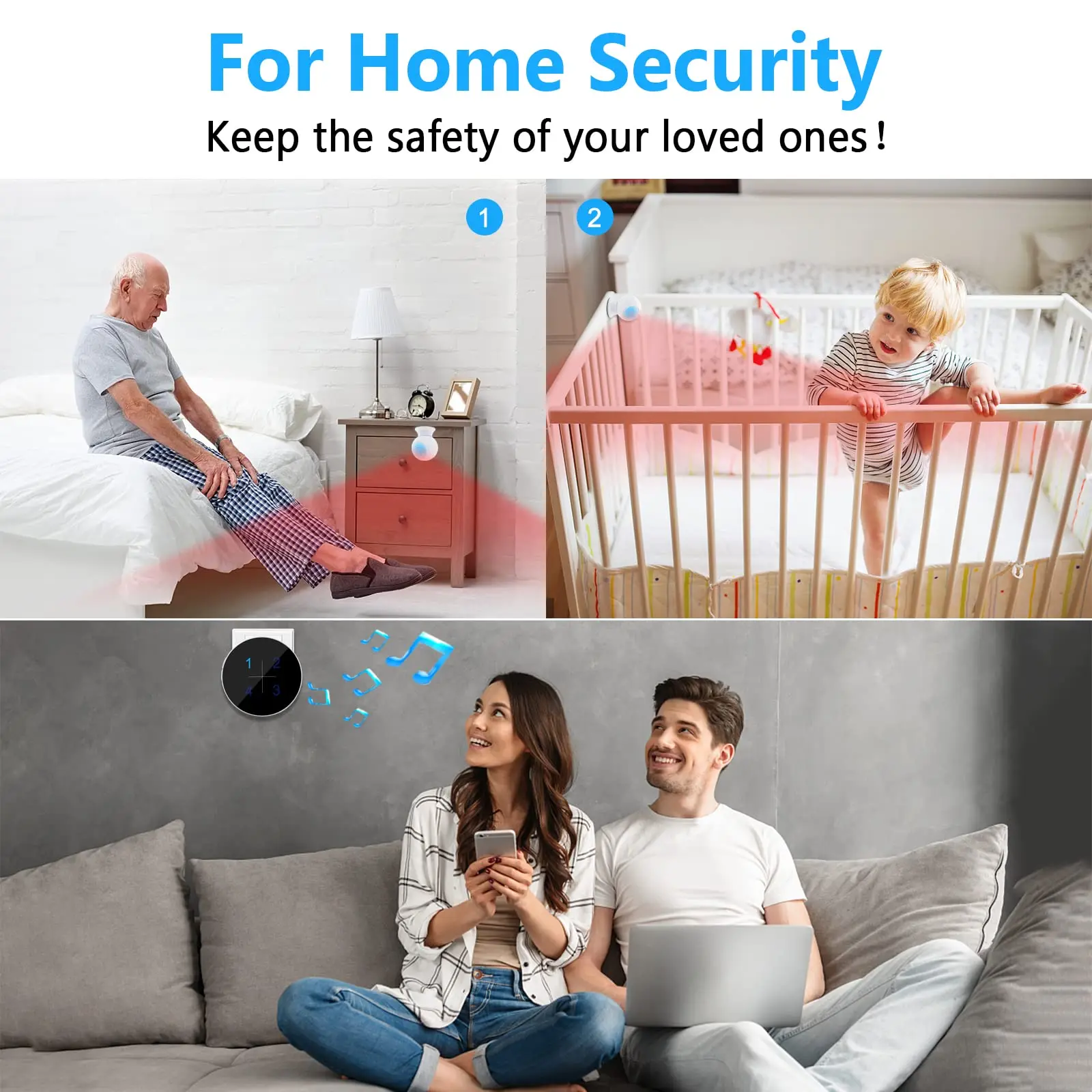 2025 Daytech Supplier Motion Alarm Wireless Entry Alert Chime Beam Sensor For Business Door Alarm