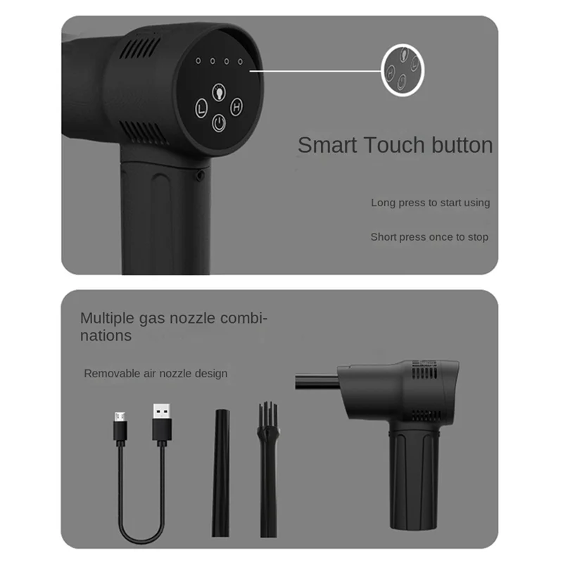 A14G-60000RPM منفضة الهواء اللاسلكية قابل للتعديل منفاخ الهواء اللاسلكي مضغوط الغبار تهب يده لوحة المفاتيح منظف كاميرا الكمبيوتر