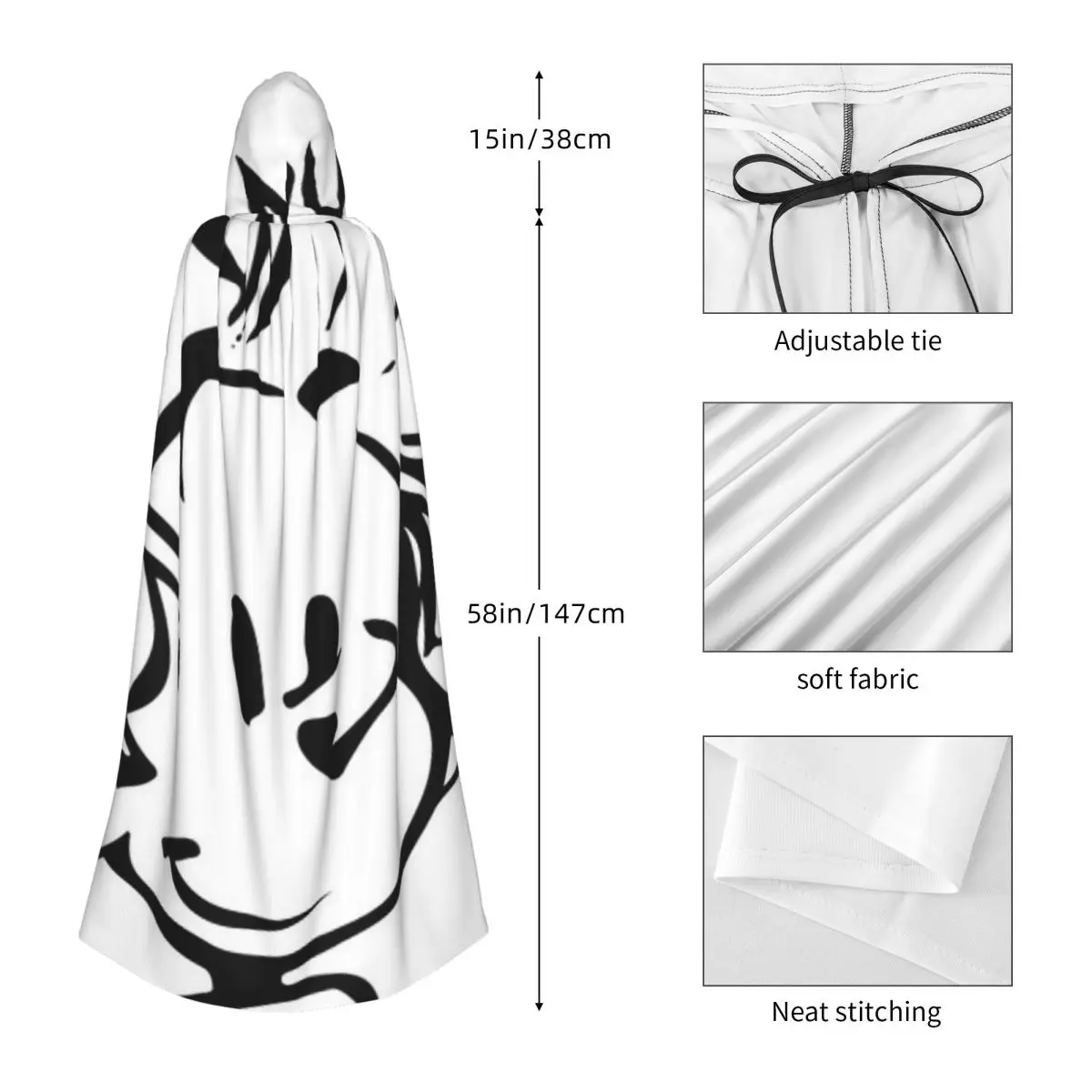 غاستون لاغافي كاريكاتير عباءة طويلة مقنعين الساحرة القرون الوسطى زي تأثيري كيب هالوين حفلة الكبار للجنسين