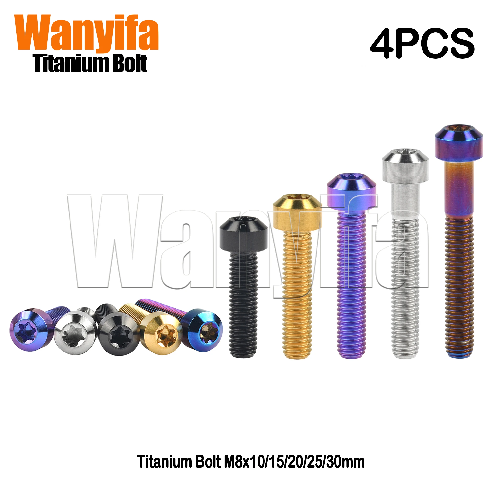 

Wanyifa Titanium Bolts M8x10/15/20/25/30mm Torx Cylindrical Head Screws for MTB Part Bicycle Accessories 4Pcs