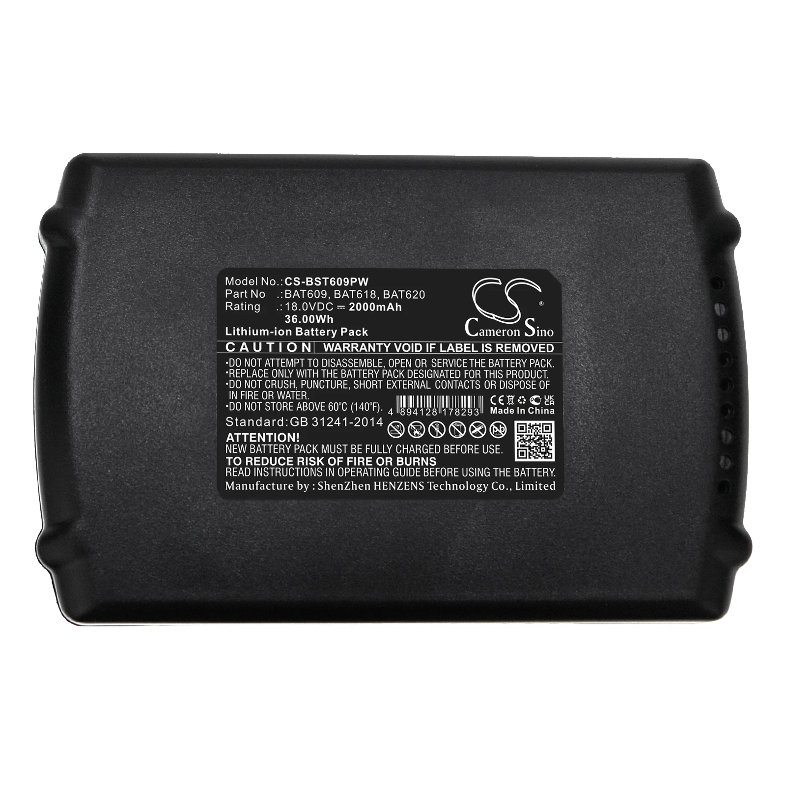 

Сменный аккумулятор CS для Bosch GWS 18 V-LI, GSR 18-2-LI, GSR 18 VE-2-LI, GSR 18 V-LI, GSK 18 V- PN:2 607 336 091 2000 мАч / 36 Вт·ч