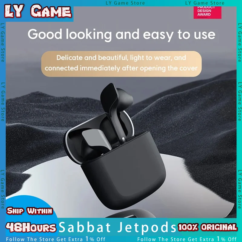 

Sabbat Jetpods Bluetoooth 5.2 Sports Earphones Wireless Earbuds In-Ear Stereo Noise Canceling Headsets with Mic Charging Case