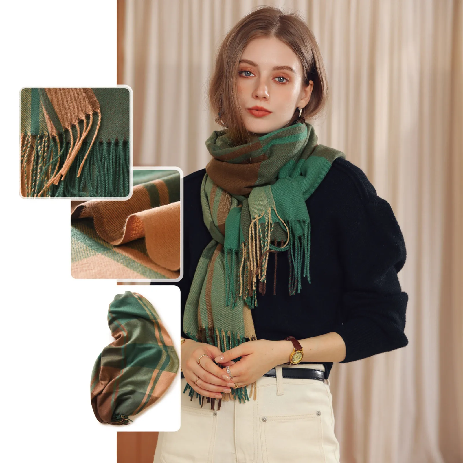 2023 Katoenen Linnen Sjaal Vrouwen Designer Luxe Lente Winter Warme Sjaals Pashmina Hijabs Sjaals Wraps Foulard Hoofdband