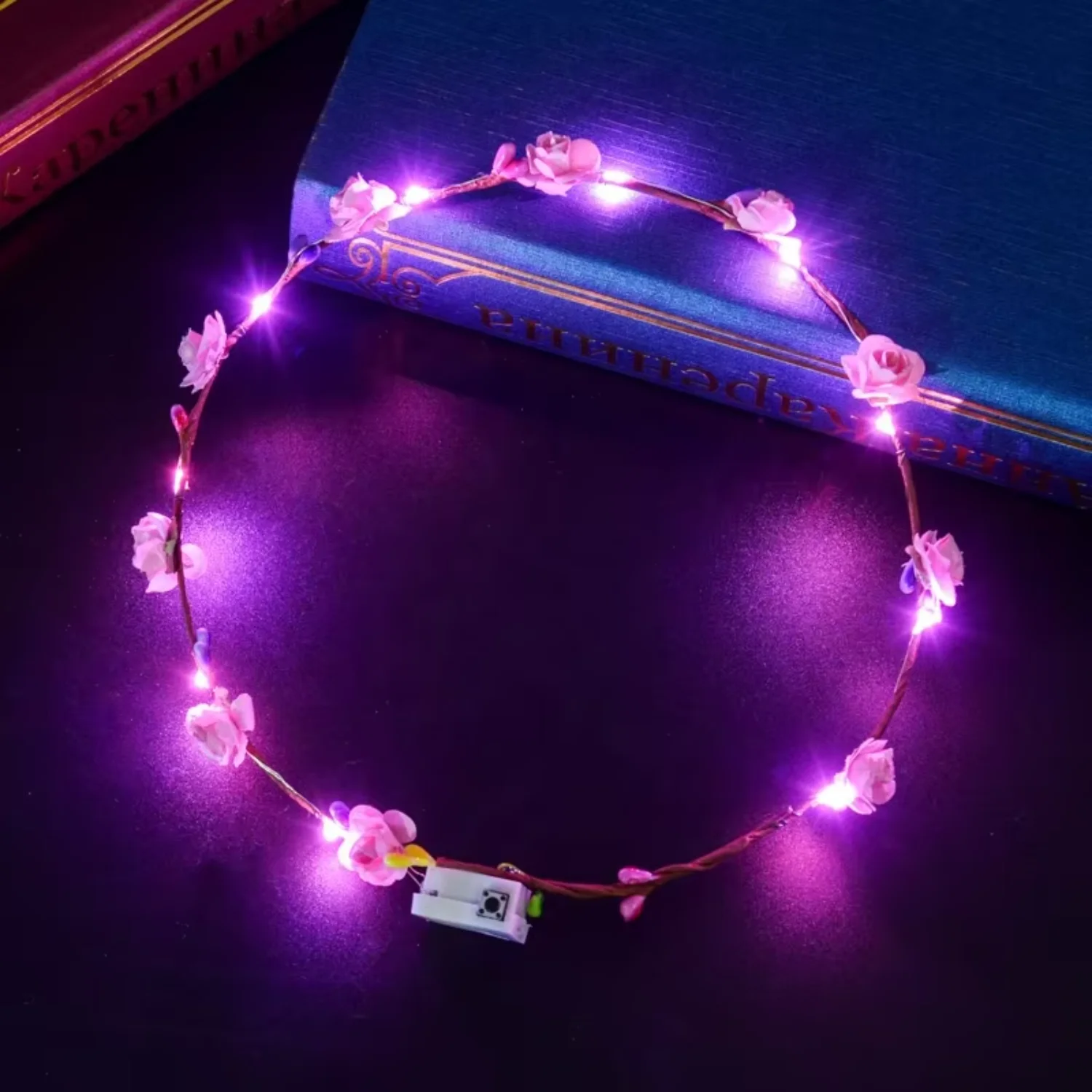 LED Flower Crown Headband Luminous Led Headpiece Light Up  Wreath Headdress for Girls Women Wedding Festival