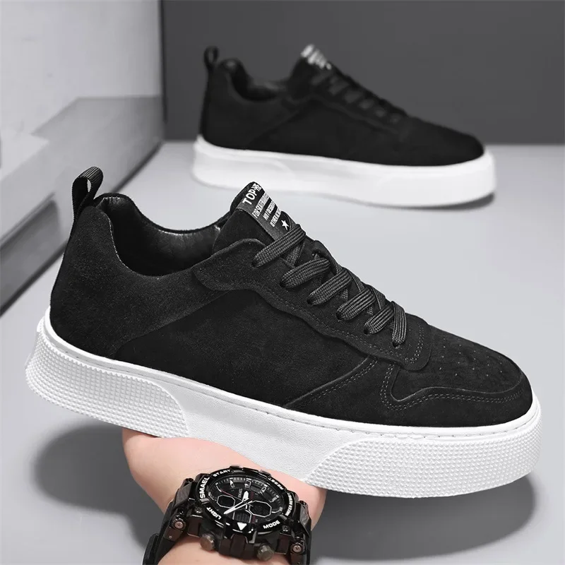 Sapatos baixos masculinos da moda para outono e inverno, leves e confortáveis, sola macia esportiva, antiderrapante, viagens casuais