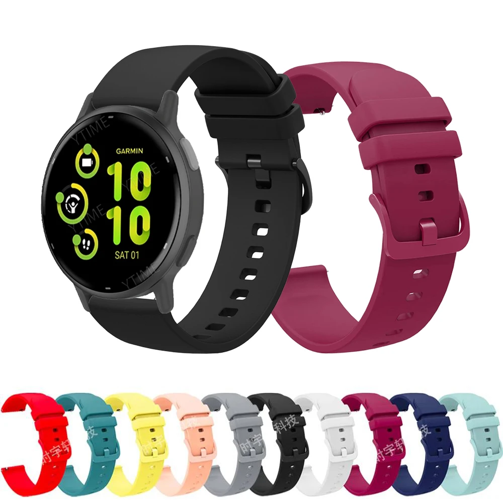 Sport Band For Garmin Venu 3 3S 2 2S/2 Plus Silicone 18mm 20mm 22mm Bracelet Garmin Forerunner 265 255 55/Vivoactive 5 4 3 Strap