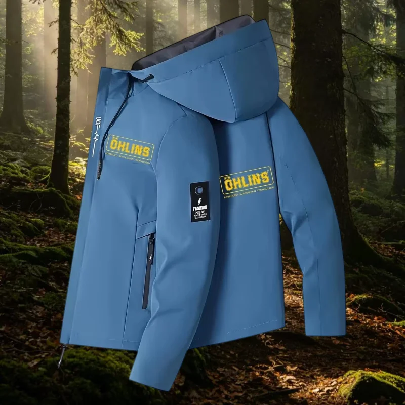 High quality outdoor sports brand hooded pocket best-selling jacket exquisite letter print spring and autumn training men's top